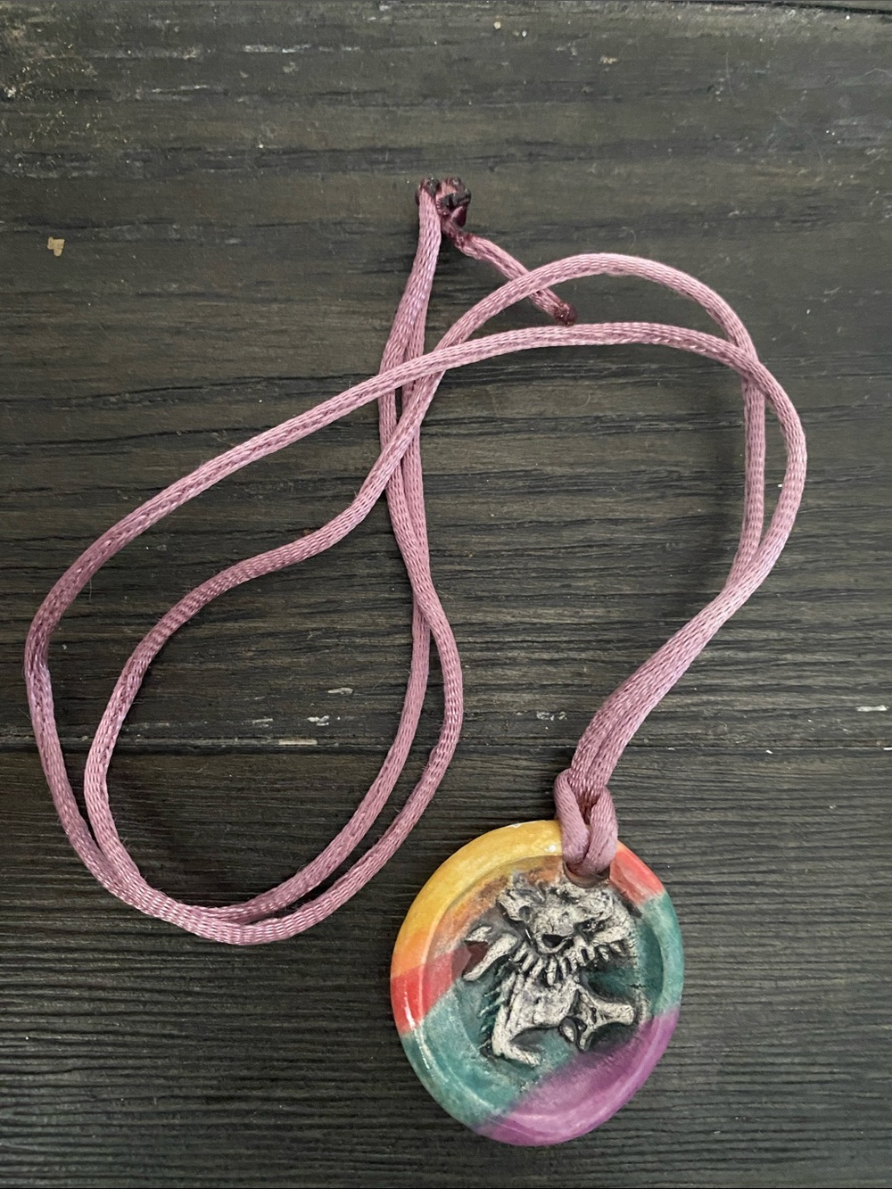 Rainbow Ceramic Grateful Dead Necklace